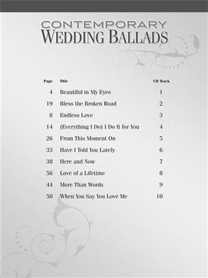 Contemporary Wedding Ballads: Piano, Voix & Guitare