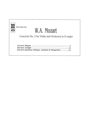 Mozart - Violin Concerto No. 3 in G Major, KV216: Solo pour Violons
