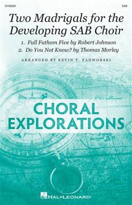 Thomas Morley: Two Madrigals For The Developing SAB Choir: (Arr. Kevin Padworski): Chœur Mixte et Accomp.