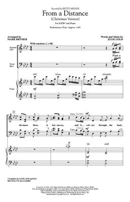 Julie Gold: From a Distance (Christmas Version): (Arr. Mark Brymer): Chœur Mixte et Piano/Orgue