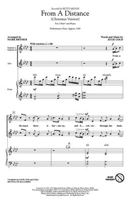 Julie Gold: From a Distance (Christmas Version): (Arr. Mark Brymer): Voix Hautes et Piano/Orgue