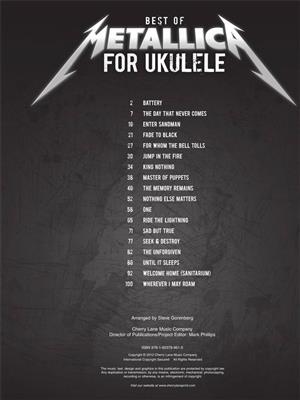 Metallica: Best of Metallica for Ukulele: Solo pour Ukulélé