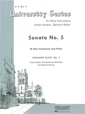 Giovanni Benedetto Platti: Sonata No. 5: (Arr. Richard Hervig): Saxophone Alto et Accomp.