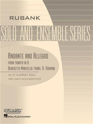 Benedetto Marcello: Andante and Allegro ( From Sonata in G ): (Arr. Himie Voxman): Solo pour Clarinette