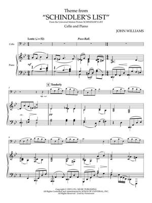 John Williams: Theme from Schindler's List: Violoncelle et Accomp.