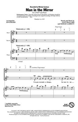 Michael Jackson: Man in the Mirror: (Arr. Ed Lojeski): Voix Hautes et Piano/Orgue