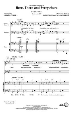 John Lennon: Here, There and Everywhere: (Arr. Audrey Snyder): Voix Basses et Accomp.