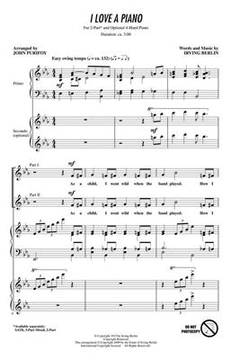 Irving Berlin: I Love a Piano: (Arr. John Purifoy): Voix Hautes et Accomp.