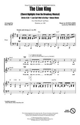 Elton John: The Lion King: (Arr. Mac Huff): Chœur Mixte et Piano/Orgue