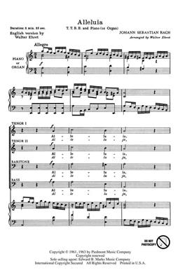 Johann Sebastian Bach: Alleluia: (Arr. Walter Ehret): Voix Basses et Accomp.