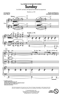 Stephen Sondheim: Sunday: (Arr. Mac Huff): Chœur Mixte et Accomp.