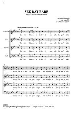 Christmas Spiritual: See Dat Babe: (Arr. Stacey V. Gibbs): Chœur Mixte et Accomp.