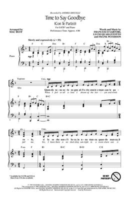 Andrea Bocelli: Time to say goodbye (Con te partiro): (Arr. Mac Huff): Chœur Mixte et Piano/Orgue