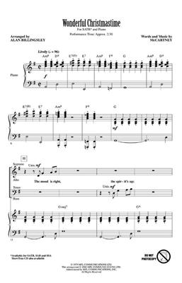 Paul McCartney: Wonderful Christmastime: (Arr. Alan Billingsley): Chœur Mixte et Piano/Orgue