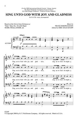 Franz Joseph Haydn: Sing Unto God With Joy And Gladness: (Arr. Eric Dale Knapp): Chœur Mixte et Accomp.