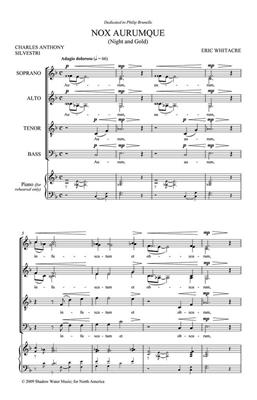Eric Whitacre: Nox Aurumque: Chœur Mixte A Cappella
