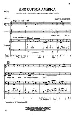 Mary Elizabeth Caldwell: Sing Out For America: (Arr. Mary Elizabeth Caldwell): Chœur Mixte et Piano/Orgue