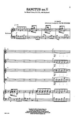 Johann Sebastian Bach: Sanctus No. III: (Arr. David Stocker): Chœur Mixte et Piano/Orgue