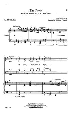 Edward Elgar: The Snow: (Arr. Donald Fraser): Chœur Mixte et Piano/Orgue