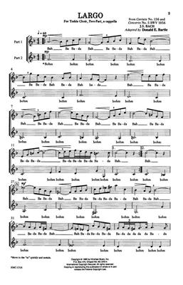 Johann Sebastian Bach: Largo: (Arr. Donald E. Bartle): Voix Hautes A Cappella