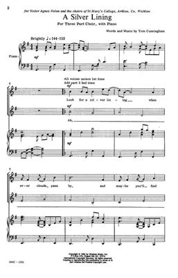 Thomas Cunningham: A Silver Lining: (Arr. Thomas Cunningham): Chœur Mixte et Piano/Orgue