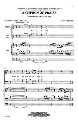 Nancy Cobb: Antiphon Of Praise: (Arr. Nancy Cobb): Chœur Mixte et Piano/Orgue