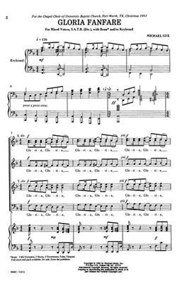 Gloria Fanfare: (Arr. Michael Cox): Chœur Mixte et Piano/Orgue