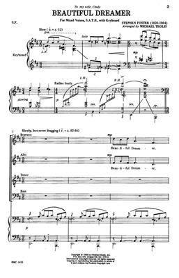 Stephen Foster: Beautiful Dreamer: (Arr. Michael F. Teolis): Chœur Mixte et Piano/Orgue