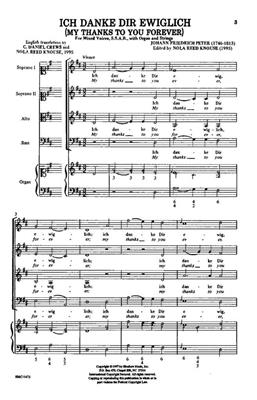 Johann Fr. Peter: My Thanks To You Forever (Ich Danke Dir Ewiglich): (Arr. Johann Fr. Peter): Chœur Mixte et Piano/Orgue