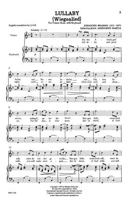 Johannes Brahms: Lullaby (Wiegenlied): (Arr. Jean Ashworth Bartle): Chœur Mixte et Piano/Orgue