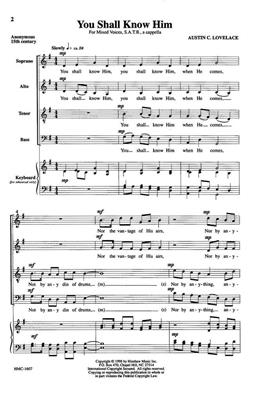 Austin C. Lovelace: You Shall Know Him: (Arr. Austin C. Lovelace): Chœur Mixte A Cappella