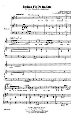 Joshua Fit De Baddle: (Arr. Ronald Kauffman): Chœur Mixte et Piano/Orgue