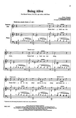 Steven Sondheim: Being Alive: (Arr. Robert Page): Chœur Mixte et Piano/Orgue