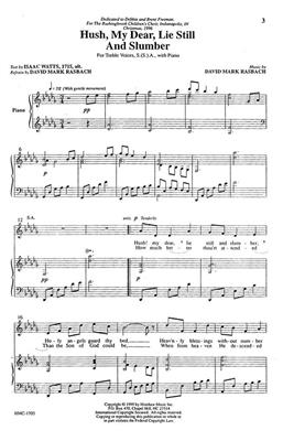 David Rasbach: Hush, My Dear, Lie Still And Slumber: (Arr. David Rasbach): Voix Hautes et Piano/Orgue