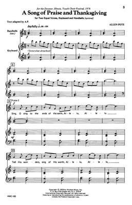 Allen Pote: A Song Of Praise And Thanksgiving: (Arr. Allen Pote): Voix Hautes et Piano/Orgue