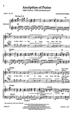 David Schwoebel: Ascription Of Praise: (Arr. David Schwoebel): Voix Basses et Piano/Orgue
