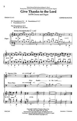 Gerre Hancock: Give Thanks To The Lord: (Arr. Gerre Hancock): Chœur Mixte et Piano/Orgue