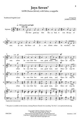 Joys Seven: (Arr. James Ludwig): Chœur Mixte A Cappella