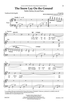 The Snow Lay On The Ground: (Arr. Beth McCoy): Voix Hautes et Piano/Orgue