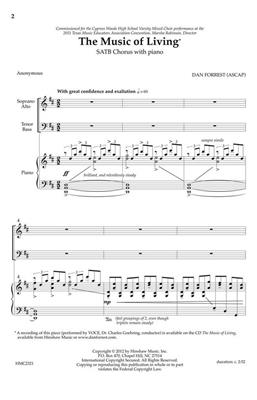 Dan Forrest: The Music Of Living: (Arr. Dan Forrest): Chœur Mixte et Piano/Orgue