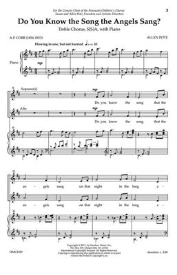 Allen Pote: Do You Know The Song The Angels Sang?: (Arr. Allen Pote): Voix Hautes et Piano/Orgue