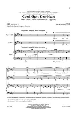 Dan Forrest: Good Night, Dear Heart: (Arr. Dan Forrest): Voix Hautes et Piano/Orgue