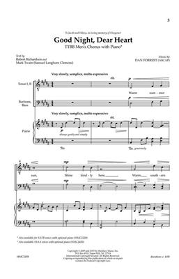 Dan Forrest: Good Night, Dear Heart(Ttbb): (Arr. Dan Forrest): Voix Basses et Piano/Orgue
