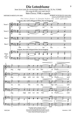 Franz Schubert: Die Lotosblume: (Arr. Matthew Oltman): Voix Basses A Capella