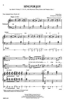 Allen Pote: Sing For Joy: (Arr. Allen Pote): Voix Basses et Ensemble
