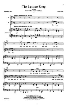 John Carter: The Lettuce Song: (Arr. John Carter): Voix Hautes et Piano/Orgue