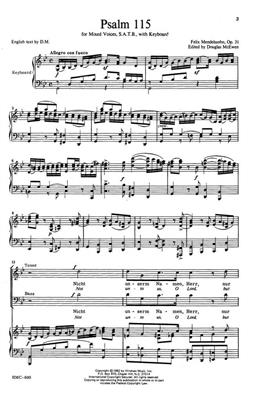Felix Mendelssohn Bartholdy: Psalm 115: (Arr. Felix Mendelssohn Bartholdy): Chœur Mixte et Piano/Orgue