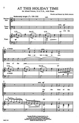 Dick Averre: At This Holiday Time: (Arr. Dick Averre): Chœur Mixte et Piano/Orgue