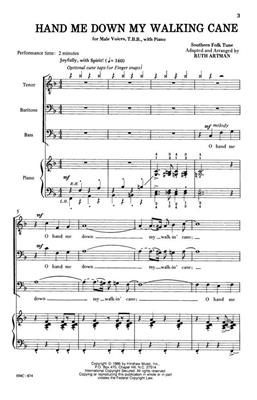 Robert Southwell: Hand Me Down My Walking Cane: (Arr. Ruth Artman): Voix Basses et Piano/Orgue