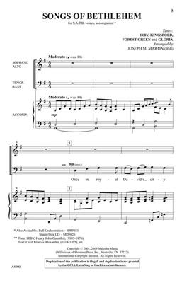 Songs of Bethlehem: (Arr. Joseph M. Martin): Chœur Mixte et Accomp.